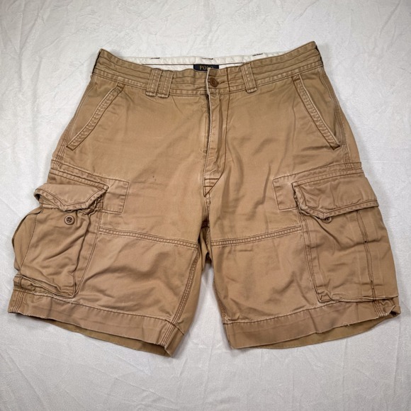 POLO RALPH LAUREN Men's 34 Dark Tan 100% Cotton Classic Polo Chino Cargo Shorts - Picture 1 of 8
